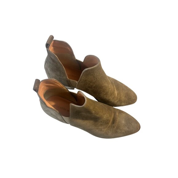 Sigerson Morrison Belin Pull On Block Heel Rubidio Gray Suede Ankle Booties 7.5 - Picture 3 of 6